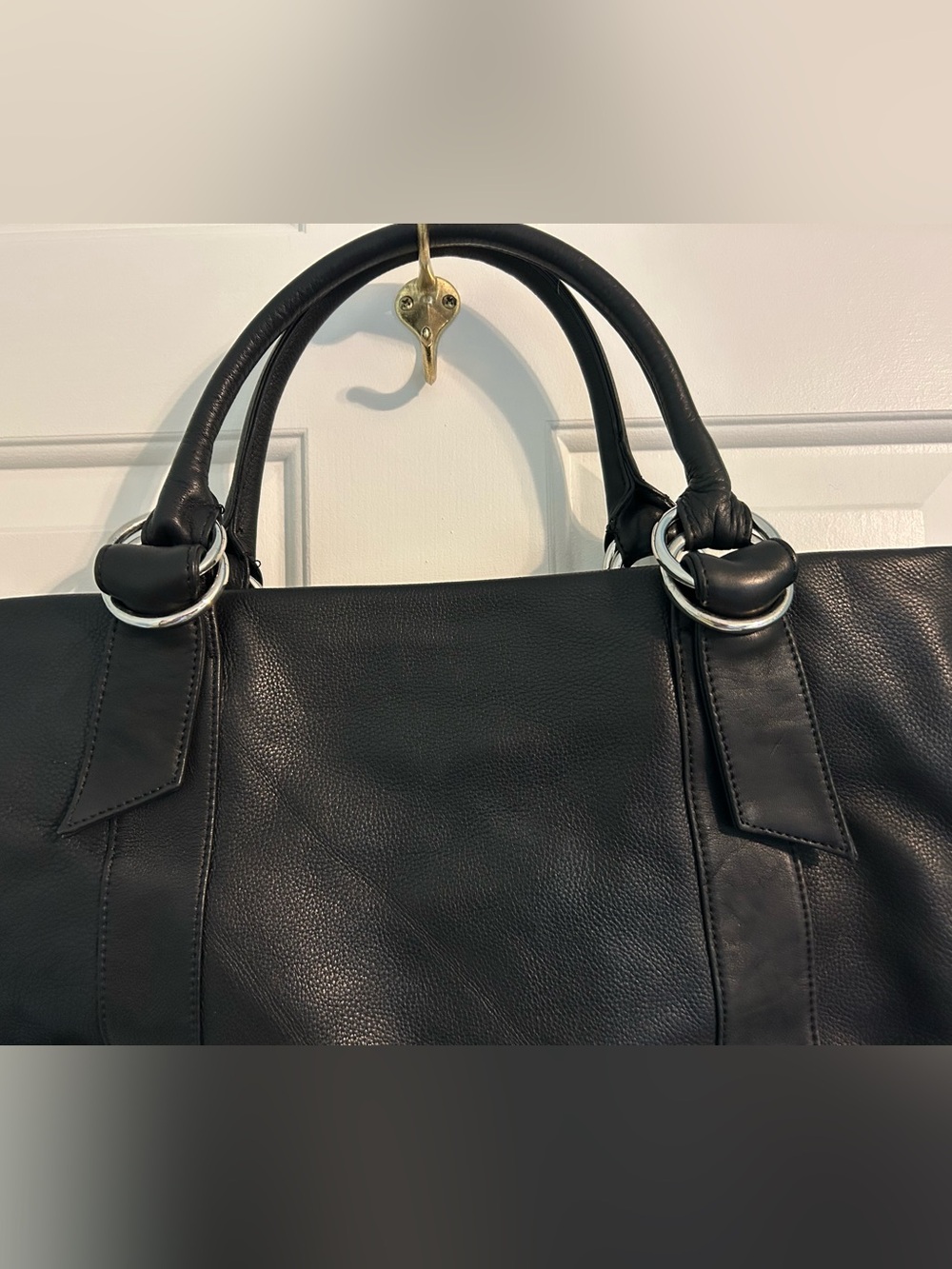 Express Black Pebble Leather Shoulder Tote Bag - Picture 5 of 11